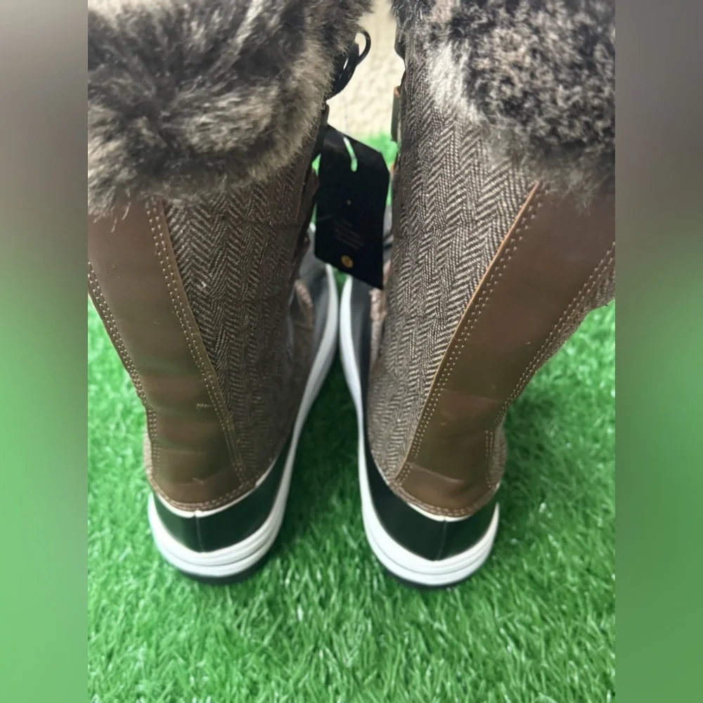 IDIFU Women's Warm Winter Snow Boots Waterproof‎ Anti-Slip Faux Fur Outdoor SZ 8